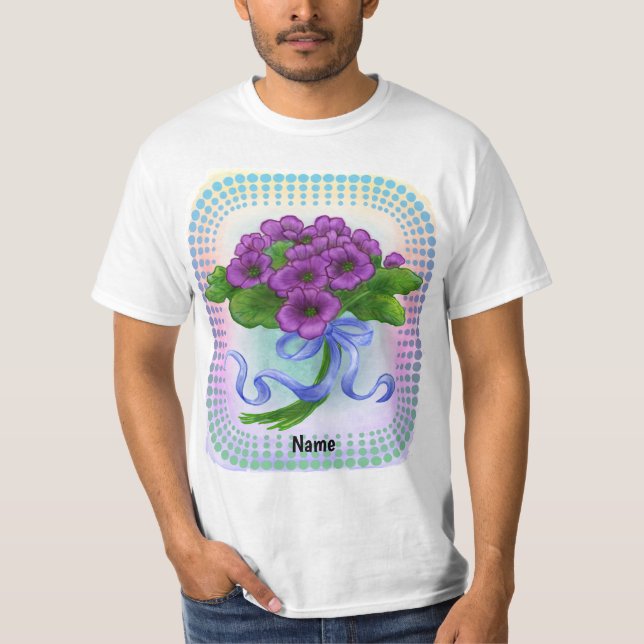Violets flowers Bouquet  T-Shirt (Front)