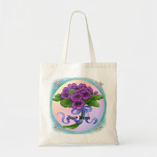 Violets flowers Bouquet Tote Bag