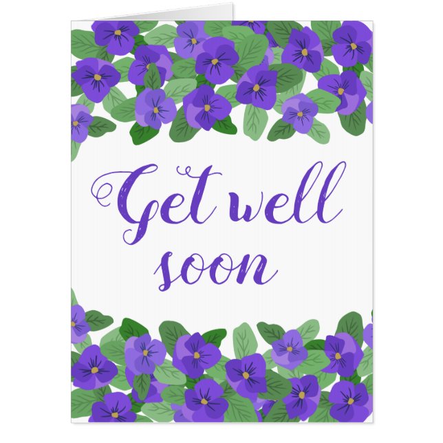 Violets Get Well Soon Big Card (Front)