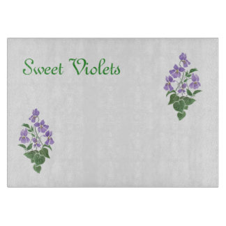 Violets, Glass Cutting Board