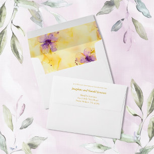 Violets Gold 50th Wedding Anniversary Envelope
