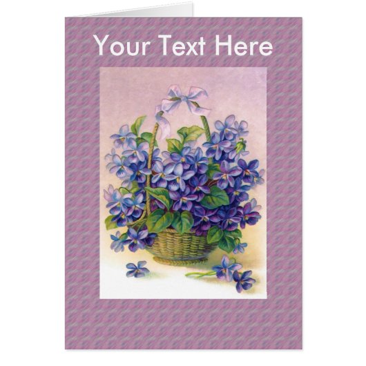Violets in a Basket Card (Front)