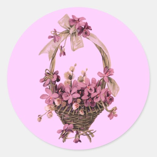 Violets in a Basket Sticker