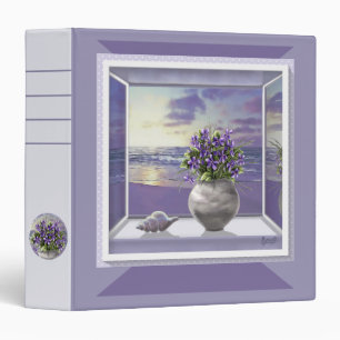 violets in a moon jar 3 ring binder