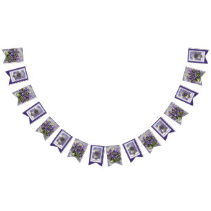 violets in a moon jar bunting flags