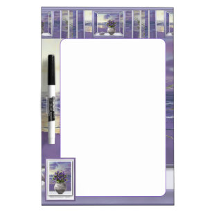 violets in a moon jar dry erase board