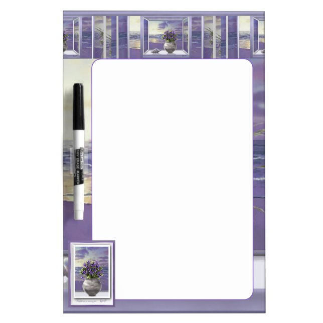 violets in a moon jar dry erase board (Front)