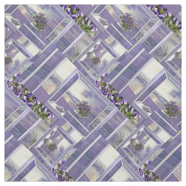 violets in a moon jar fabric (Swatch)