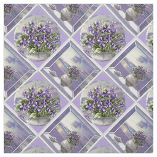 violets in a moon jar fabric