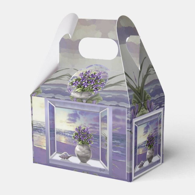 violets in a moon jar favor boxes (Front Side)