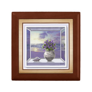 violets in a moon jar gift box