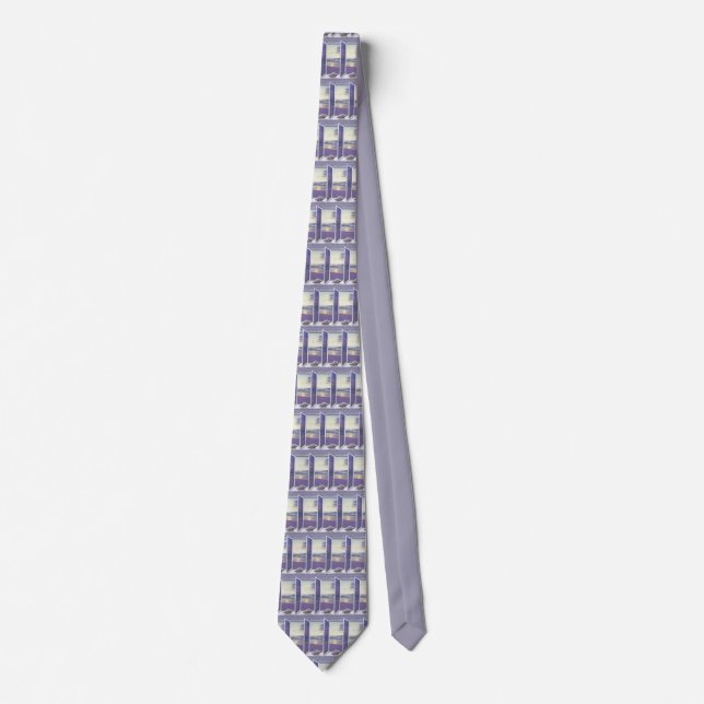 violets in a moon jar neck tie (Front)
