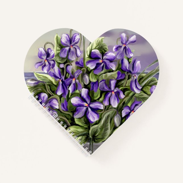 violets in a moon jar notebook (Front)