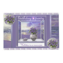 Violets in a moon jar