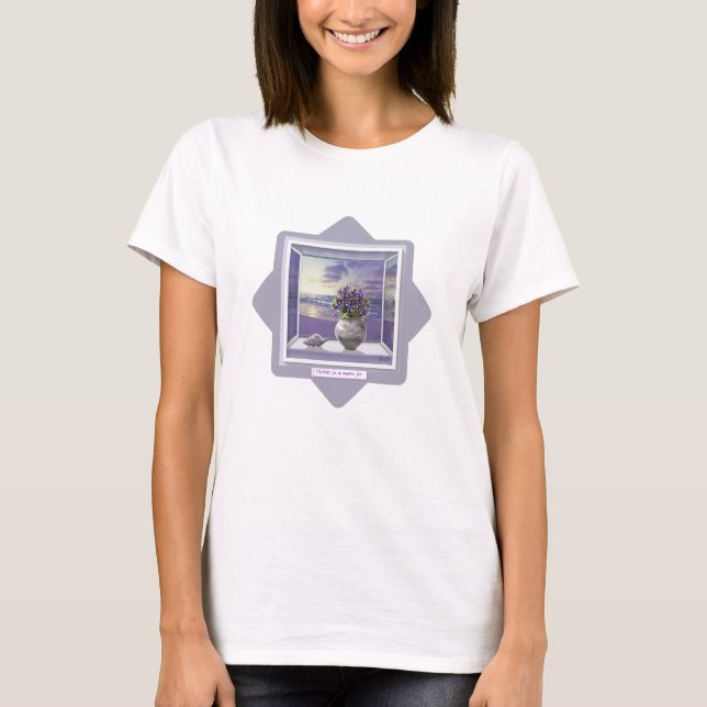 violets in a moon jar T-Shirt (Front)