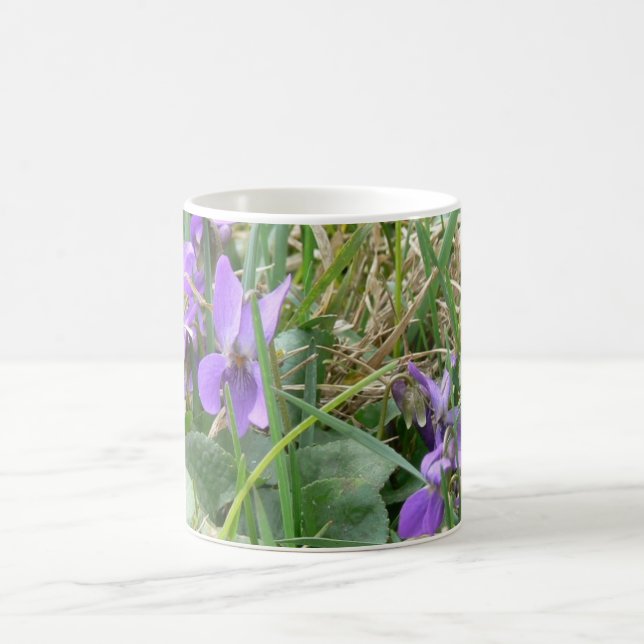 Violets in Grass 2 Coffee Mug (Center)