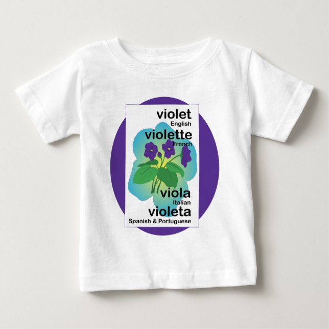 Violets in Many Languages Baby T-Shirt (Front)