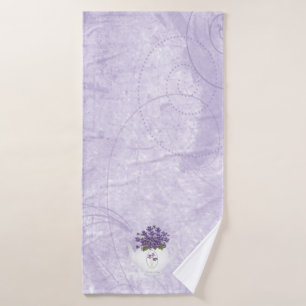Violets In Teapot Bath Towel Set