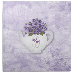 Violets In Teapot Napkin