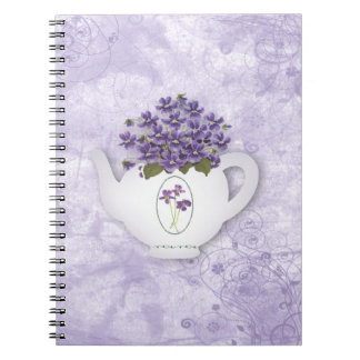 Violets In Teapot Notebook