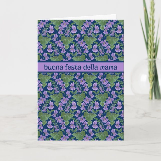 Violets, Mother's Day Card, Italian Greeting Card (Front)