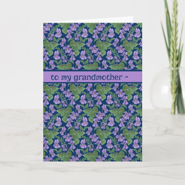 Violets, Mother's Day Greeting Card, Grandmother Card (Front)