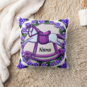 Violets Rocking Horse pillow
