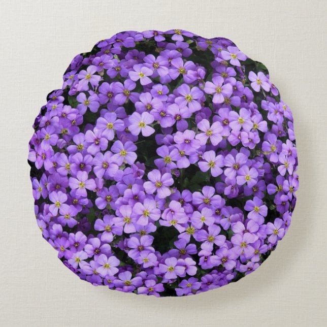 Violets Round Pillow (Front)