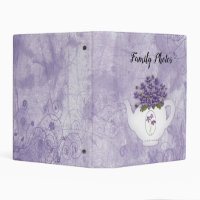 Violets Teapot Mini Binder