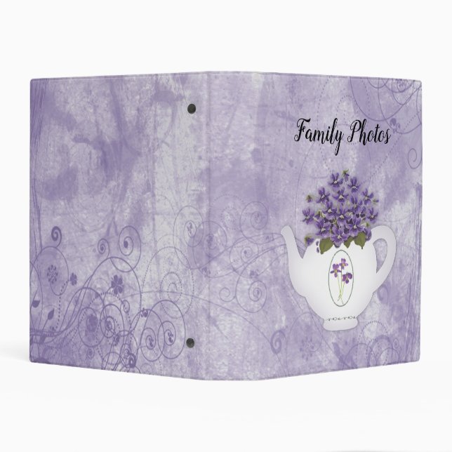 Violets Teapot Mini Binder (Background)