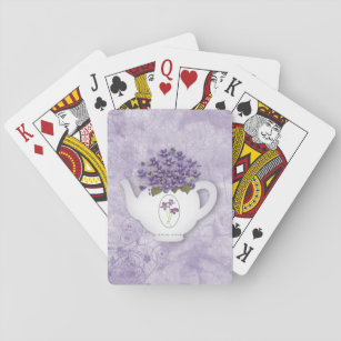 Violets Teapot Playing Cards