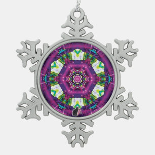 Violette Kaleidoscope Snowflake Ornament
