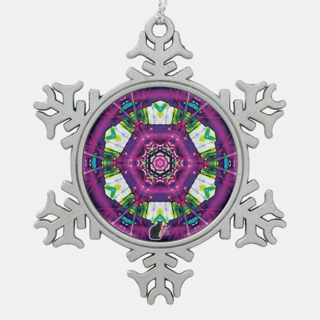 Violette Kaleidoscope Snowflake Ornament (Front)