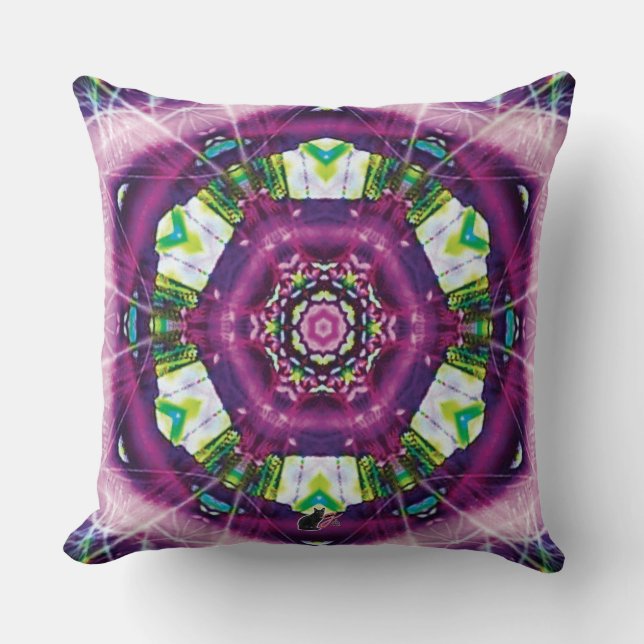 Violette Kaleidoscope Throw Pillow (Front)