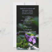 Violettes Sauvages Carte de Remerciement Deuil (Front)