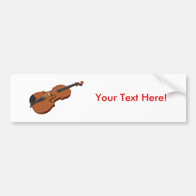 Violin: 3D Model: Bumper Sticker (Front)