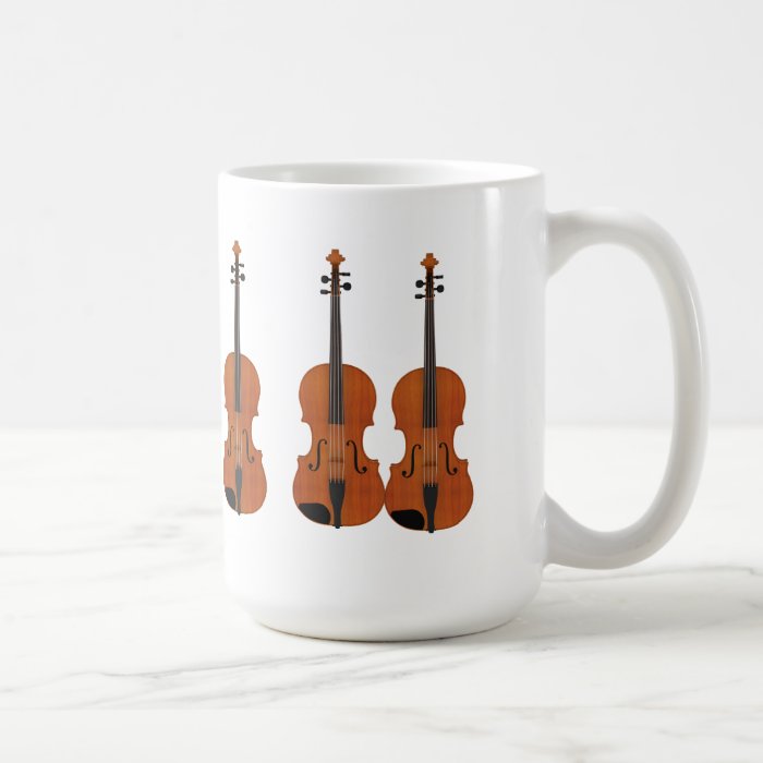 Violin 3D Model Traditional Wood Finish Mugs