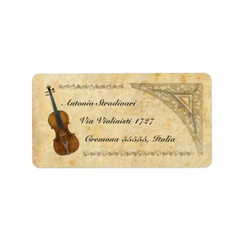 Violin Address Label by missprinteditions at Zazzle