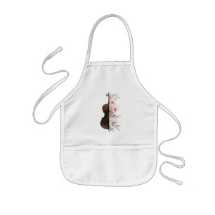 Violin among flowers. Bouquet of flowers. Kids' Apron