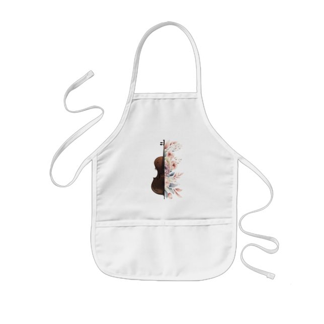 Violin among flowers. Bouquet of flowers. Kids' Apron (Front)