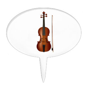 VIolin and bow realistic graphic Cake Topper