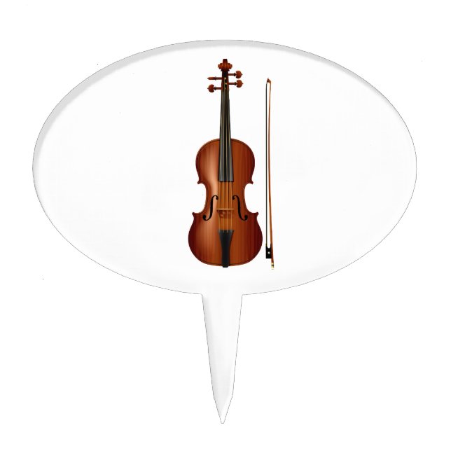 VIolin and bow realistic graphic Cake Topper (Front)