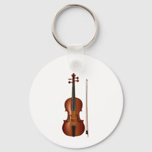 VIolin and bow realistic graphic Keychain