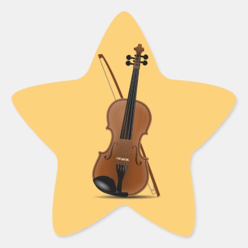 Violin and Bow star_shaped sticker