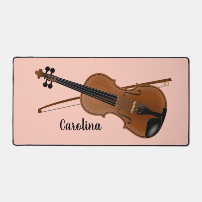 Violin and Bow Strings Musical Design Desk Mat (Front)