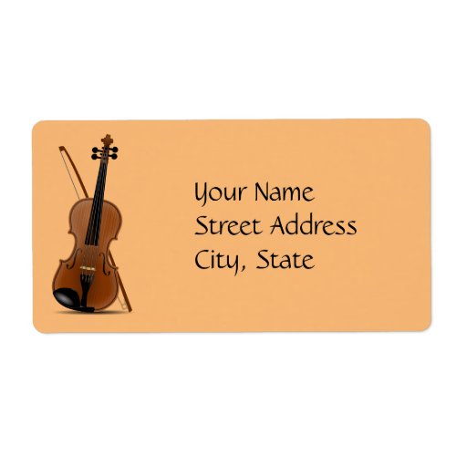 Violin and Bow template Label
