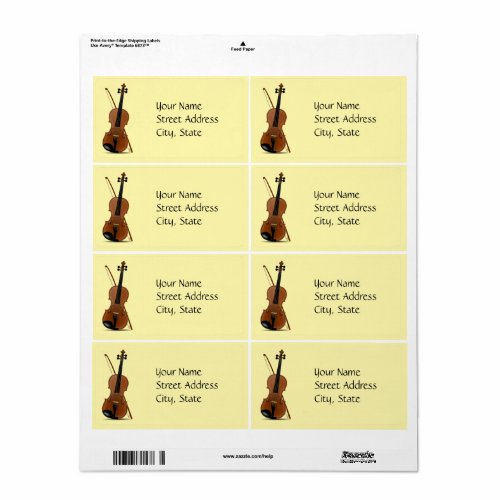 Violin and Bow template Label