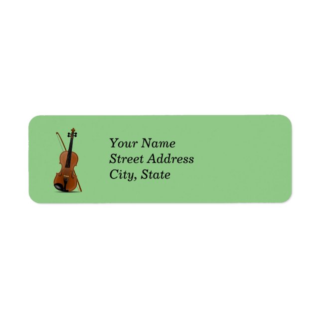 Violin and Bow template, personalize Label (Front)