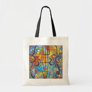 Violin And Flowers Tote Bag