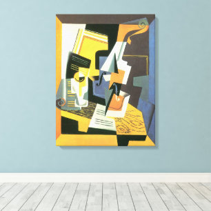 Violin and Glass by Juan Gris, Vintage Cubism Canvas Print